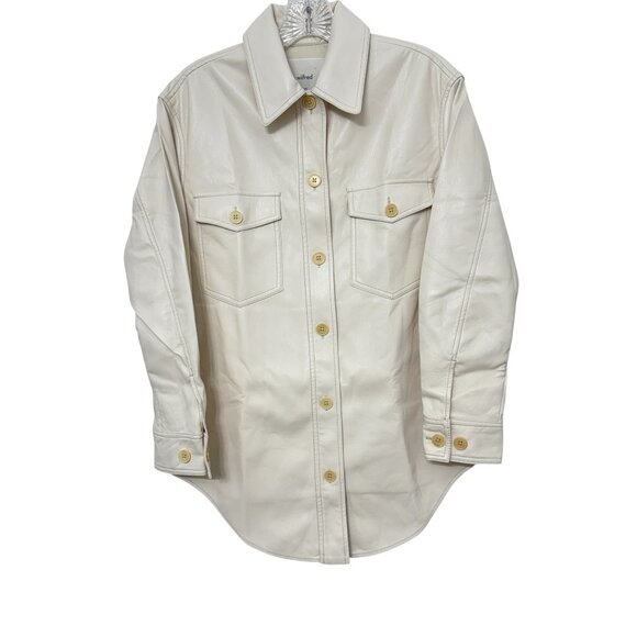 Aritzia Wilfred Ganna Jacket Shacket Oversized Vegan Leather Women's size 2XS - Picture 2 of 11